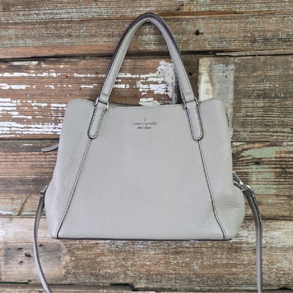 kate spade Handbags - Kate Spade Jackson Gray Leather Satchel Crossbody Bag